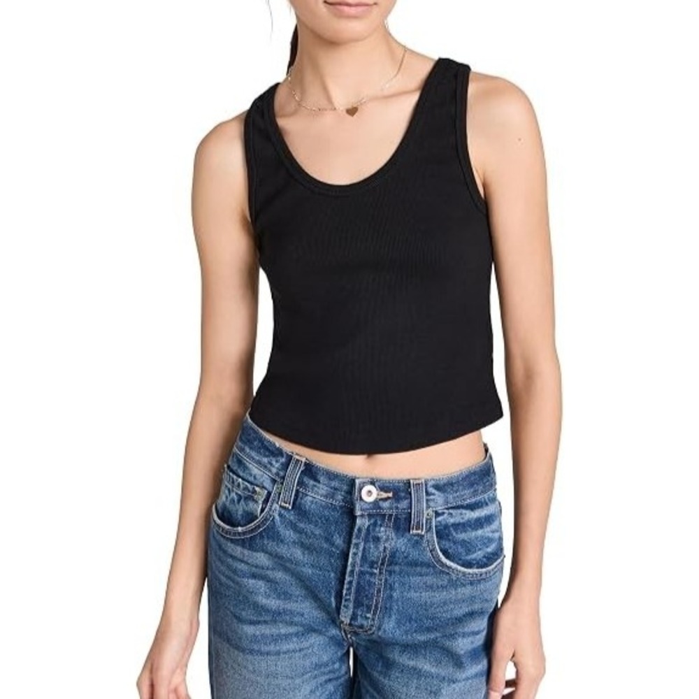 PerfectWhiteTee Tank Women Blondie Black Y2K babydoll Top Small A011515